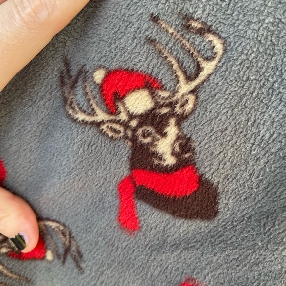 Men’s Gray Stafford Santa Buck Deer Fleece Sleep Lounge Pants Size Small - Picture 3 of 8